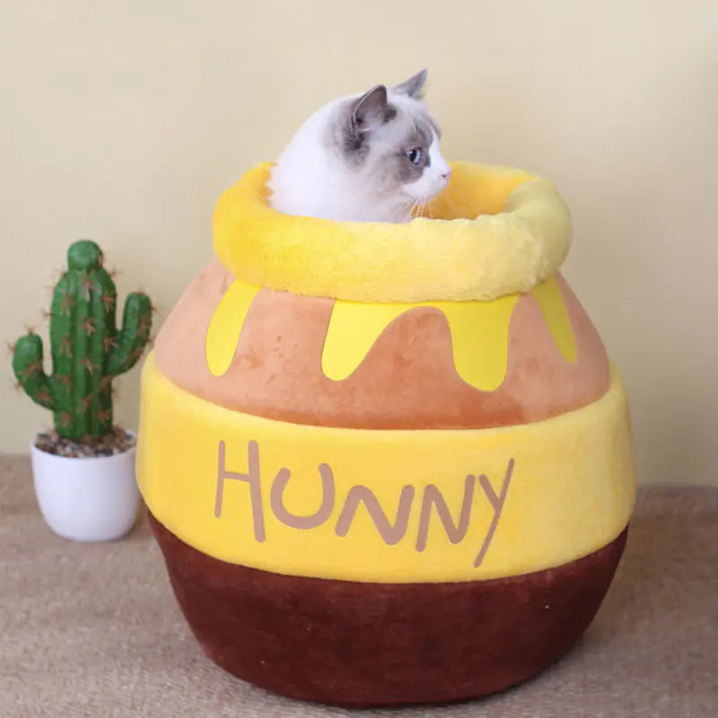Cozy Honey Jar Cat Lounger