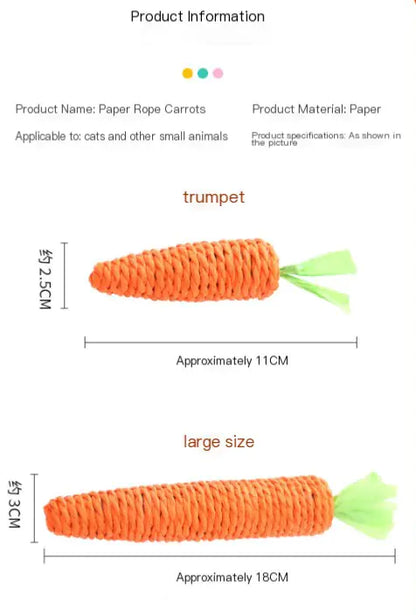 Carrot Cat Toy with Bell