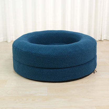 Cozy Plush Circular Cat Bed - Soft Pet Haven