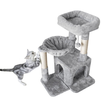 Cozy Pesofer Cat Tree with Sisal Posts and Hammock